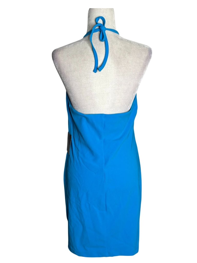 Boston Proper Halter Neck Mini Dress Medium Blue Stretch Shelf Bra New — image 4 of 7